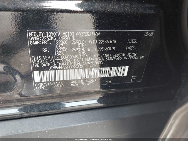 2023 Toyota Rav4 Hybrid Xle Premium მანქანა იყიდება აუქციონზე, vin: JTMB6RFV2PD099342, აუქციონის ნომერი: 46049811