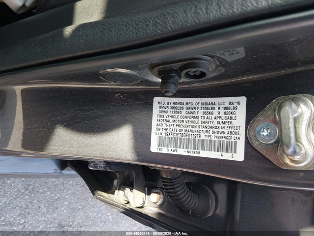 2016 Honda Civic Ex-l მანქანა იყიდება აუქციონზე, vin: 19XFC1F78GE017979, აუქციონის ნომერი: 46049896