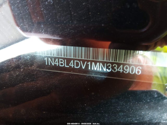 2021 Nissan Altima Sv Fwd მანქანა იყიდება აუქციონზე, vin: 1N4BL4DV1MN334906, აუქციონის ნომერი: 46049914