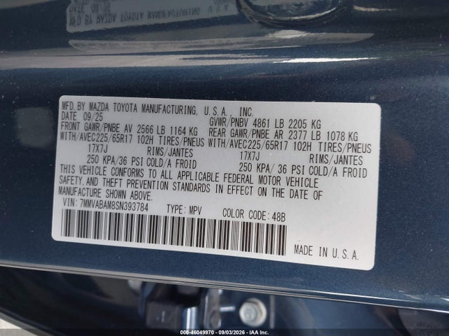Продаж на аукціоні авто 2025 Mazda Cx-50 2.5 S Select Package, vin: 7MMVABAM8SN393784, номер лоту: 46049970