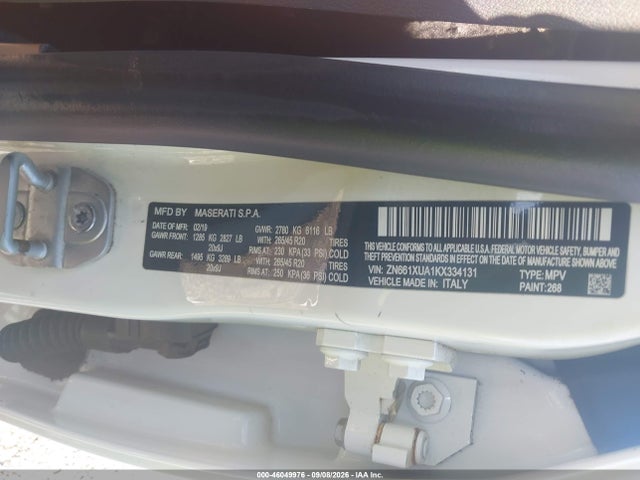 Продажа на аукционе авто 2019 Maserati Levante, vin: ZN661XUA1KX334131, номер лота: 46049976