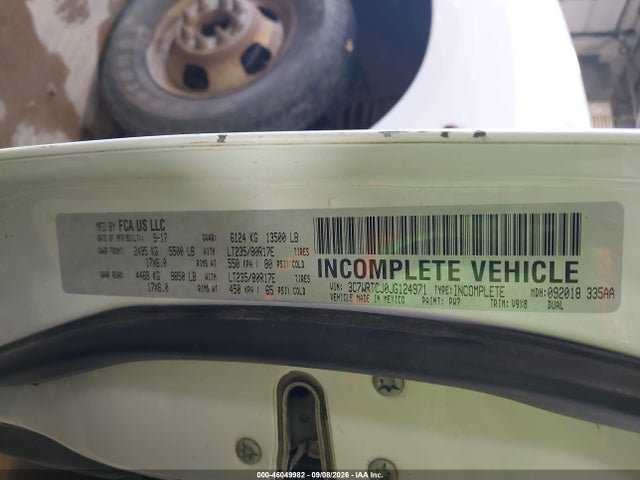 Aukcja sprzedaży 2018 Ram 3500 Chassis Tradesman/slt/laramie, vin: 3C7WRTCJ0JG124971, numer aukcji: 46049982