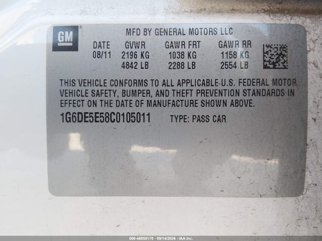 Aukcja sprzedaży 2012 Cadillac Cts Luxury, vin: 1G6DE5E58C0105011, numer aukcji: 46050170