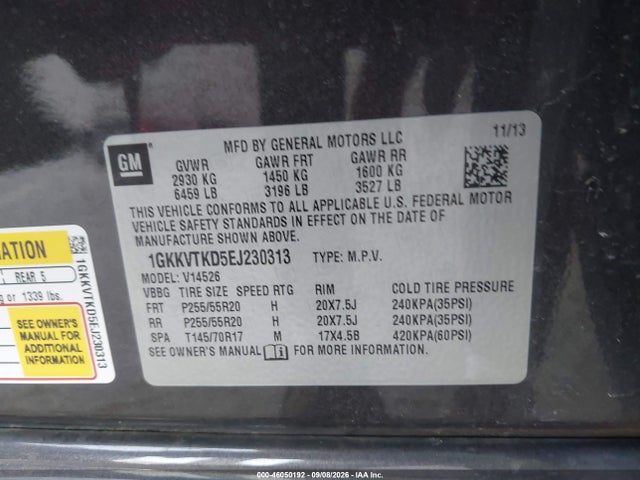 Продажа на аукционе авто 2014 Gmc Acadia Denali, vin: 1GKKVTKD5EJ230313, номер лота: 46050192