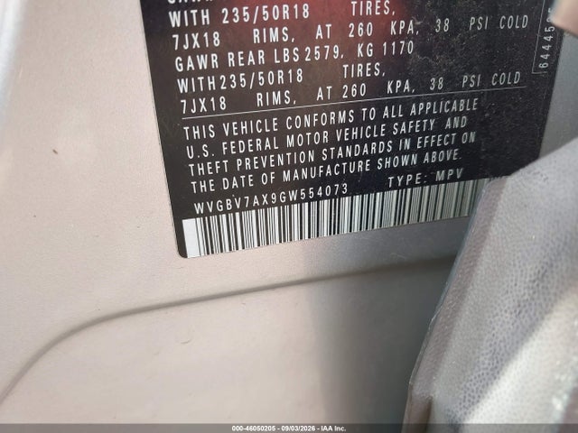 Aukcja sprzedaży 2016 Volkswagen Tiguan Se, vin: WVGBV7AX9GW554073, numer aukcji: 46050205