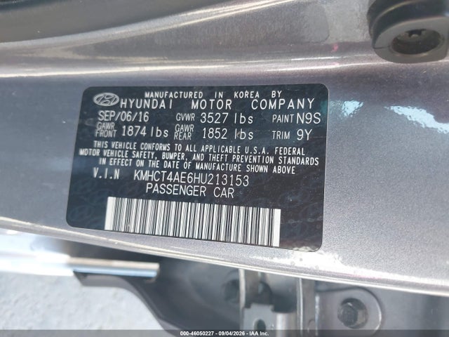 Hyundai ACCENT SE 2017 KMHCT4AE6HU213153 Image 9
