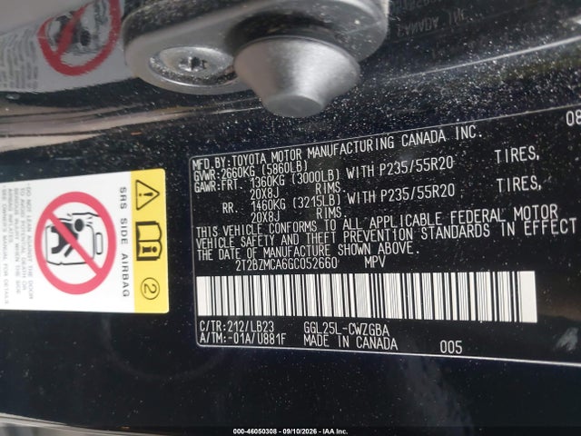 Aukcja sprzedaży 2016 Lexus Rx 350, vin: 2T2BZMCA6GC052660, numer aukcji: 46050308
