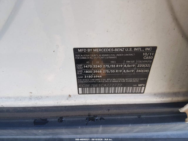 Продажа на аукционе авто 2012 Mercedes-benz Gl 450 4matic, vin: 4JGBF7BE1CA772722, номер лота: 46050321
