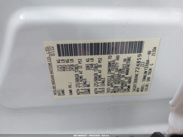 Aukcja sprzedaży 2022 Nissan Rogue Sv Intelligent Awd, vin: 5N1BT3BBXNC724859, numer aukcji: 46050337