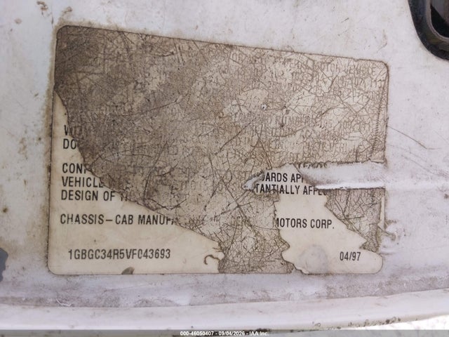 Продажа на аукционе авто 1997 Chevrolet C3500 Chassis, vin: 1GBGC34R5VF043693, номер лота: 46050407