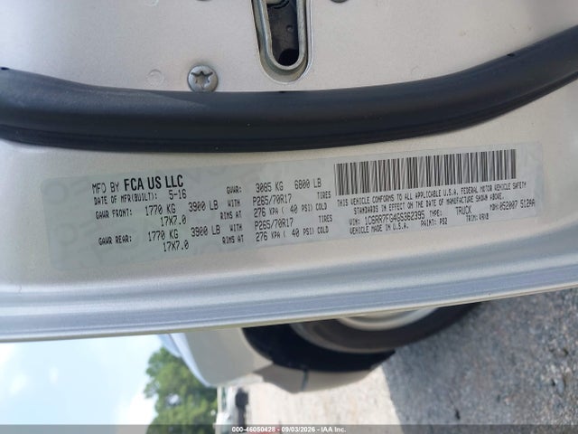 46050428 :رقم المزاد ، 1C6RR7FG4GS362395 vin ، 2016 Ram 1500 Tradesman مزاد بيع