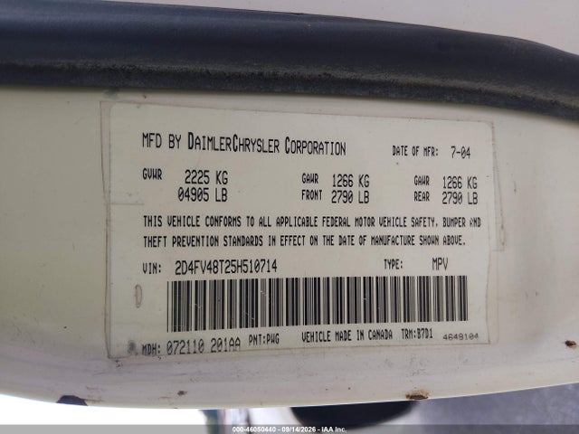 Auction sale of the 2005 Dodge Magnum Se, vin: 2D4FV48T25H510714, lot number: 46050440
