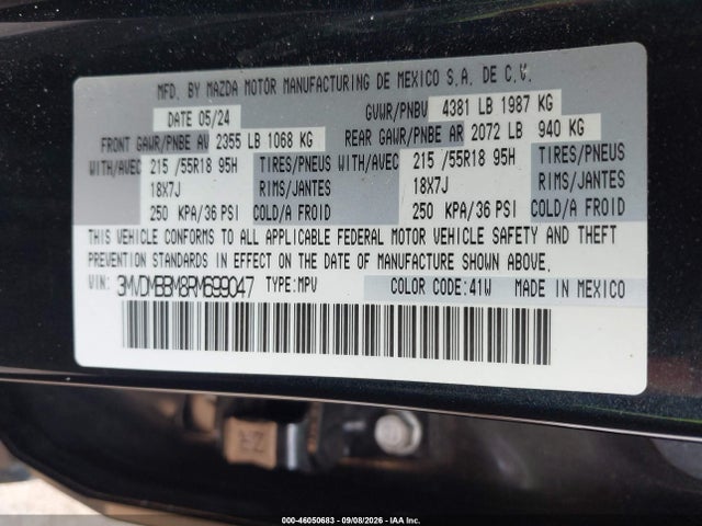 Aukcja sprzedaży 2024 Mazda Cx-30 2.5 S Select Sport, vin: 3MVDMBBM8RM699047, numer aukcji: 46050683