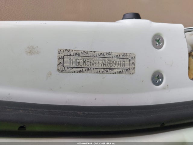 2007 Honda Accord 2.4 Ex მანქანა იყიდება აუქციონზე, vin: 1HGCM56817A089918, აუქციონის ნომერი: 46050689