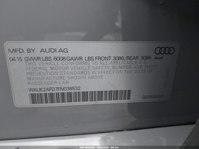 Продаж на аукціоні авто 2015 Audi S8 4.0t, vin: WAUK2AFD7FN038532, номер лоту: 46050809