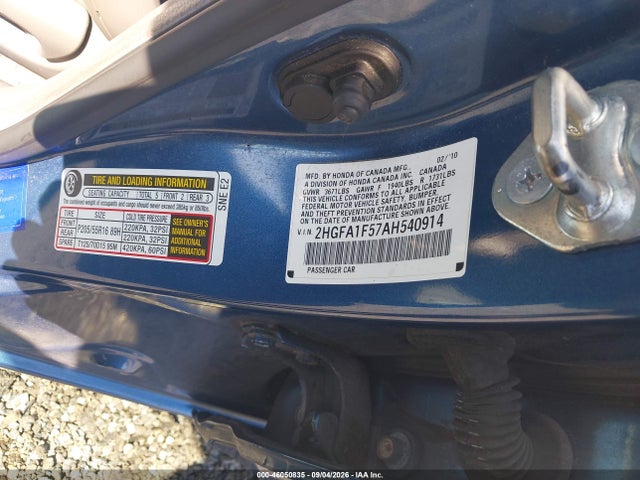 Продажа на аукционе авто 2010 Honda Civic Lx, vin: 2HGFA1F57AH540914, номер лота: 46050835