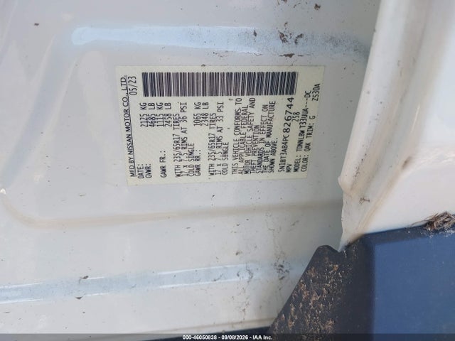 46050838 :رقم المزاد ، 5N1BT3AB4PC826744 vin ، 2023 Nissan Rogue S Intelligent Awd مزاد بيع