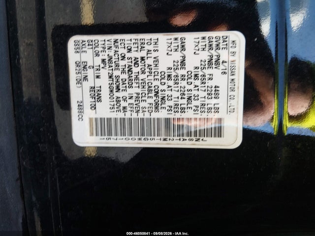Продажа на аукционе авто 2016 Nissan Rogue S, vin: JN8AT2MT5GW001751, номер лота: 46050841