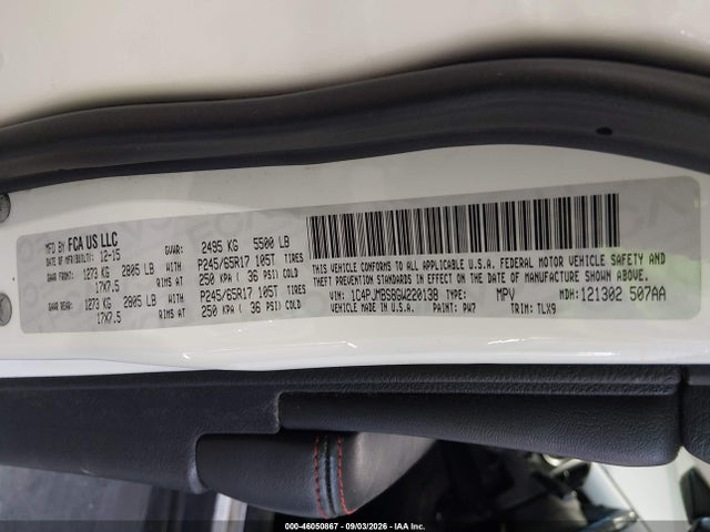 Aukcja sprzedaży 2016 Jeep Cherokee Trailhawk, vin: 1C4PJMBS8GW220138, numer aukcji: 46050867
