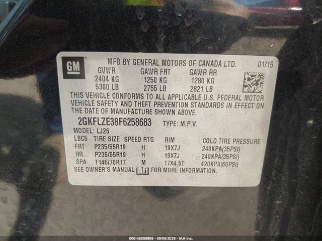 Aukcja sprzedaży 2015 Gmc Terrain Denali, vin: 2GKFLZE38F6258683, numer aukcji: 46050906