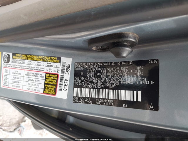 Продажа на аукционе авто 2010 Toyota Sienna Xle, vin: 5TDYK4CC1AS292976, номер лота: 46050961