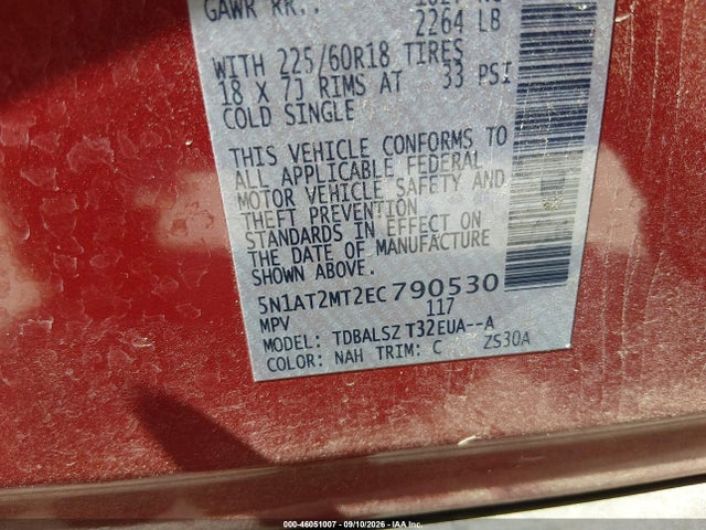 Nissan Rogue Sl 2014 5N1AT2MT2EC790530 Image 9
