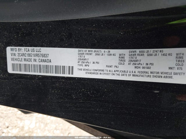 Продаж на аукціоні авто 2027 Chrysler Pacifica, vin: 2C4RC1BG1VR576837, номер лоту: 46051021