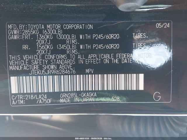 Продаж на аукціоні авто 2024 Toyota 4runner Limited, vin: JTEKU5JR9R6284676, номер лоту: 46051030