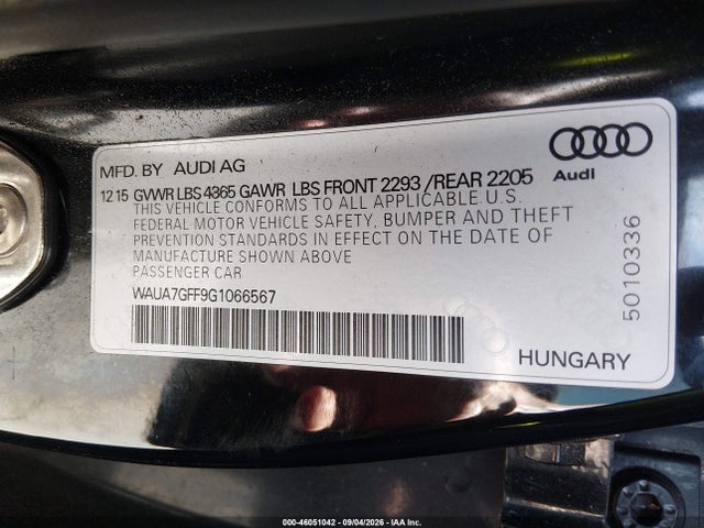WAUA7GFF9G1066567 Audi A3 1.8t Premium