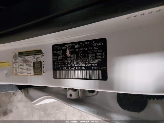 Aukcja sprzedaży 2018 Hyundai Tucson Value, vin: KM8J33A2XJU777661, numer aukcji: 46051187