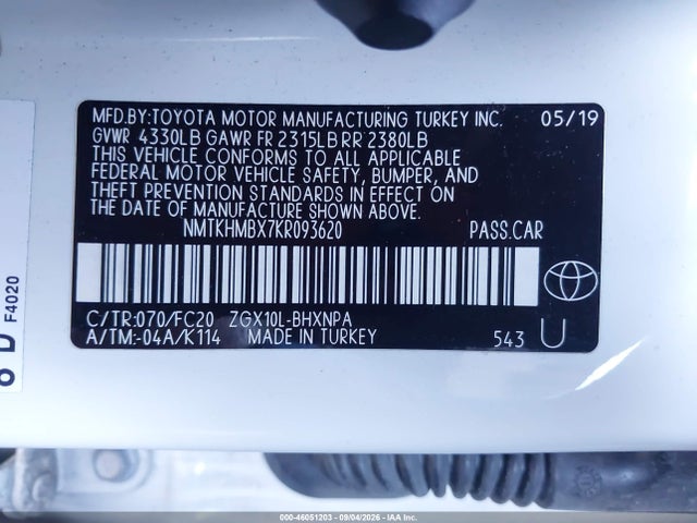 Продаж на аукціоні авто 2019 Toyota C-hr Le, vin: NMTKHMBX7KR093620, номер лоту: 46051203