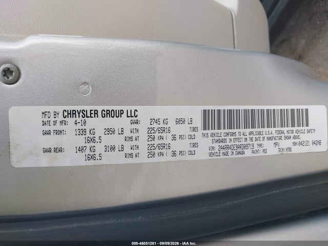 Продажа на аукционе авто 2010 Chrysler Town & Country Lx, vin: 2A4RR4DE9AR309719, номер лота: 46051281