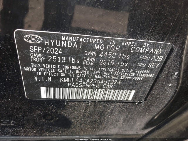 Aukcja sprzedaży 2025 Hyundai Sonata Sel, vin: KMHL64JA2SA451224, numer aukcji: 46051291