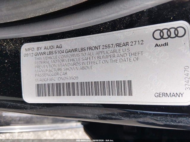 Продаж на аукціоні авто 2013 Audi A6 2.0t Premium, vin: WAUGFAFC1DN053509, номер лоту: 46051313