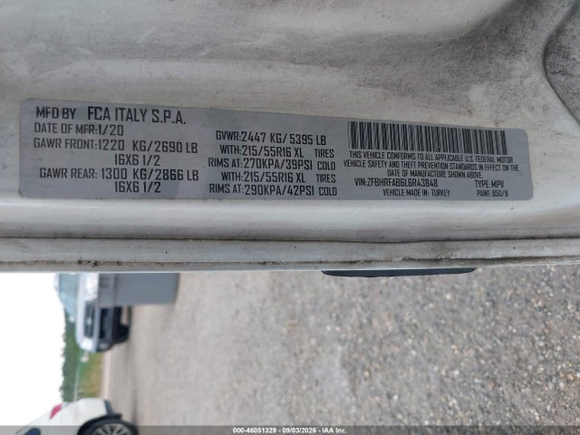 2020 Ram Promaster City Tradesman მანქანა იყიდება აუქციონზე, vin: ZFBHRFAB6L6R43848, აუქციონის ნომერი: 46051329