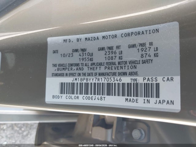 Продаж на аукціоні авто 2024 Mazda Mazda3 2.5 Carbon Turbo, vin: JM1BPBYY7R1705346, номер лоту: 46051349