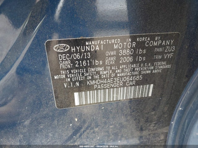 Продажа на аукционе авто 2014 Hyundai Elantra Se, vin: KMHDH4AE3EU064685, номер лота: 46051387