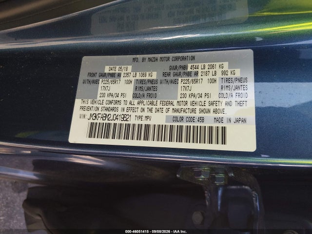 Продаж на аукціоні авто 2018 Mazda Cx-5 Sport, vin: JM3KFABM2J0419621, номер лоту: 46051415
