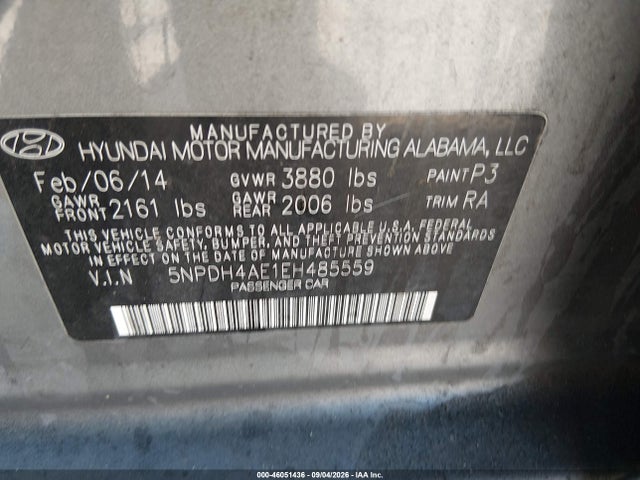 Hyundai ELANTRA SE 2014 5NPDH4AE1EH485559 Image 9