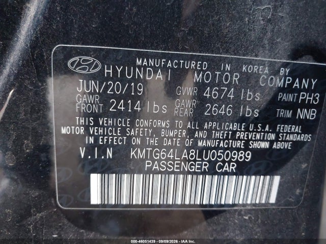 Продаж на аукціоні авто 2020 Genesis G70 2.0t Rwd, vin: KMTG64LA8LU050989, номер лоту: 46051439