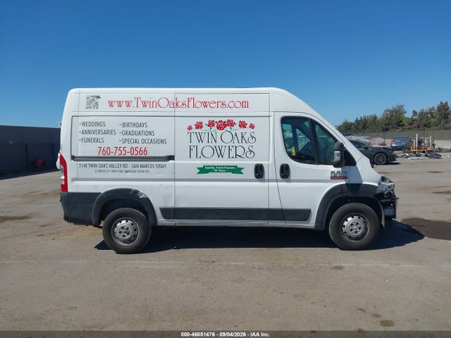 46051476 :رقم المزاد ، 3C6TRVBG6KE502765 vin ، 2019 Ram Promaster 1500 High Roof 136 Wb مزاد بيع