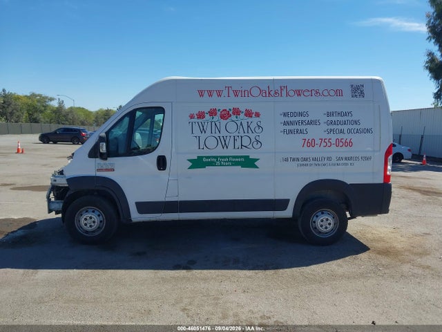 46051476 :رقم المزاد ، 3C6TRVBG6KE502765 vin ، 2019 Ram Promaster 1500 High Roof 136 Wb مزاد بيع