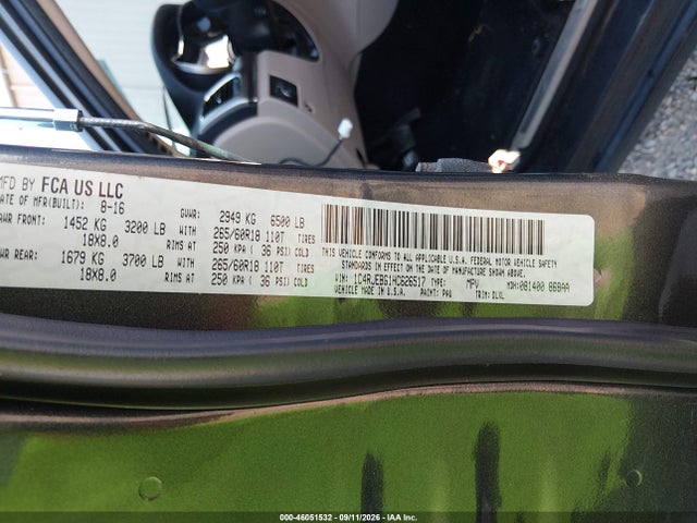 Продаж на аукціоні авто 2017 Jeep Grand Cherokee Limited 4x2, vin: 1C4RJEBG1HC626517, номер лоту: 46051532