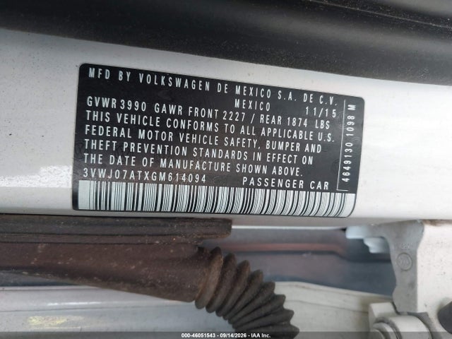 Продаж на аукціоні авто 2016 Volkswagen Beetle 1.8t Sel, vin: 3VWJ07ATXGM614094, номер лоту: 46051543