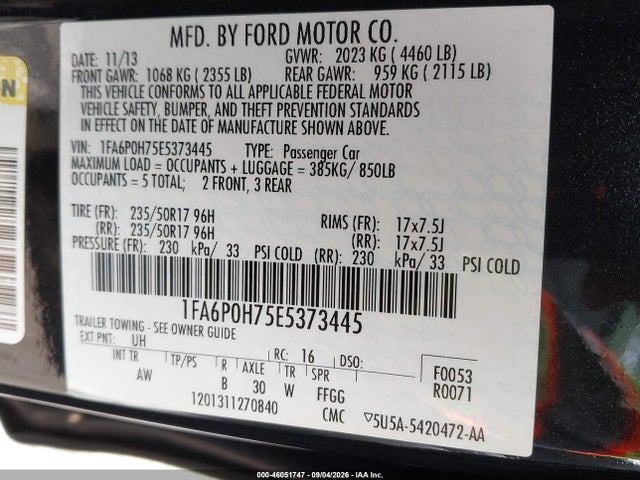 Ford FUSION SE 2014 1FA6P0H75E5373445 Image 9