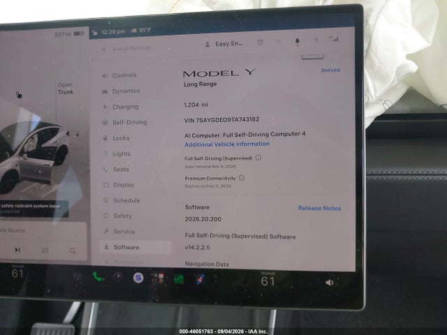 46051763 :رقم المزاد ، 7SAYGDED9TA743182 vin ، 2026 Tesla Model Y Premium Rear-wheel Drive/rear-wheel Drive مزاد بيع