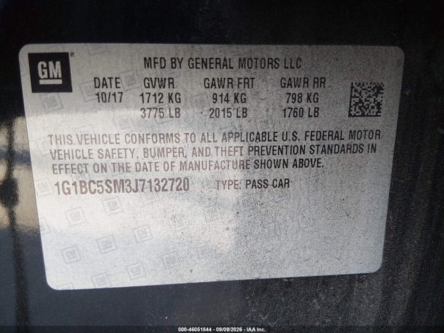 1G1BC5SM3J7132720 Chevrolet Cruze Ls Auto