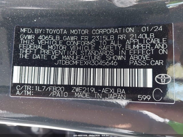 Toyota Corolla Hybrid Le 2024 JTDBCMFEXR3045646 Image 9