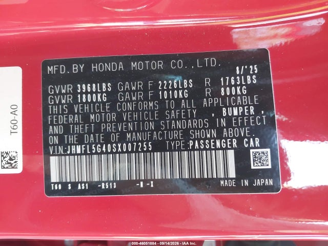 JHMFL5G40SX007255 Honda CIVIC TYPE R