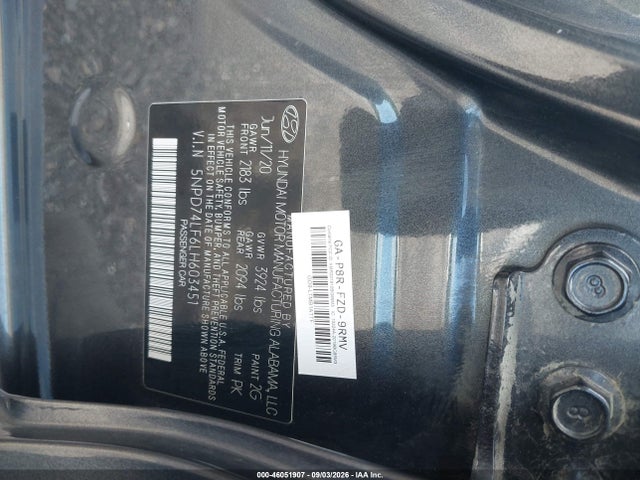 Hyundai ELANTRA SE 2020 5NPD74LF6LH603451 Image 9